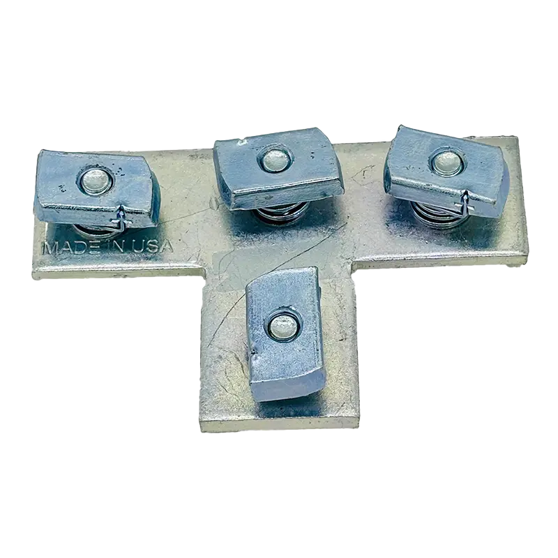 4 Hole Tee Plate w/ Short Spring Channel Nuts