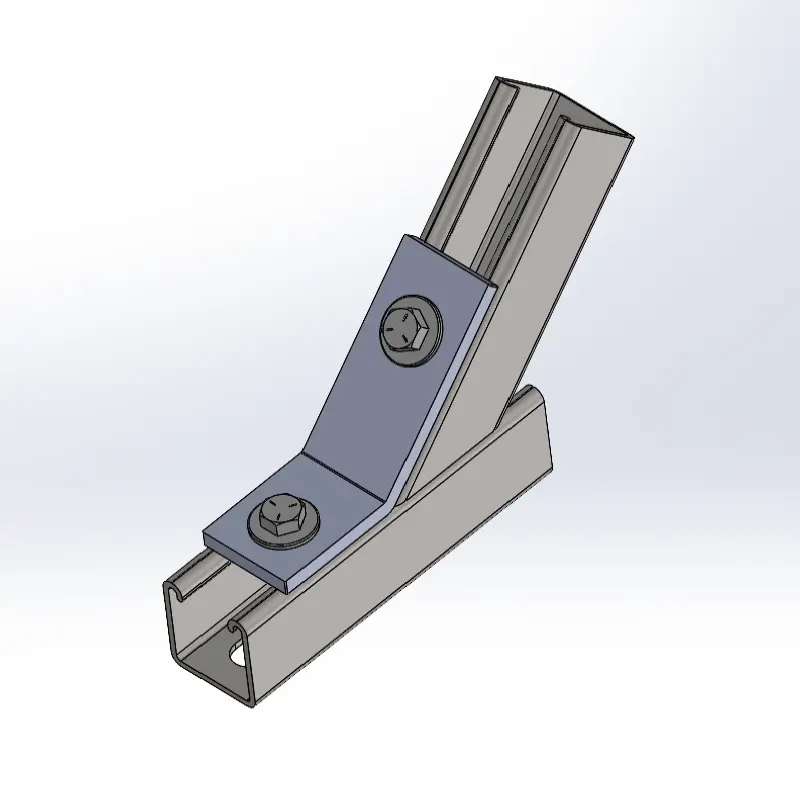 2 Hole Open 45º Corner Angle w/ Short Spring Channel Nuts